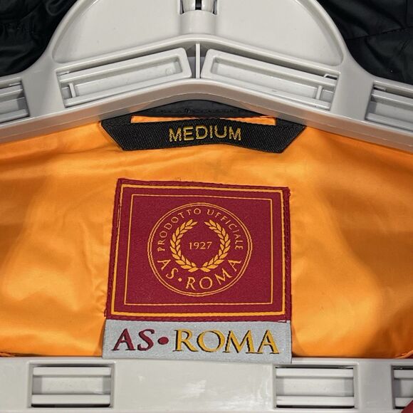 AS Roma Vest Mens Medium Black Red Cloud Tech Insulated Calcio Soccer Football - Picture 2 of 12